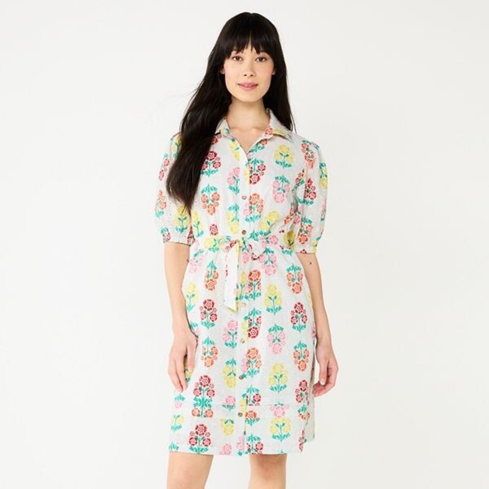 NWOT Draper James eyelet shirt dress XS